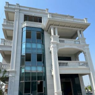 荆门 芝麻白花岗岩别墅外墙干挂效果展示