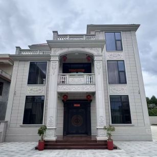 荆门 芝麻白石材别墅干挂案例展示