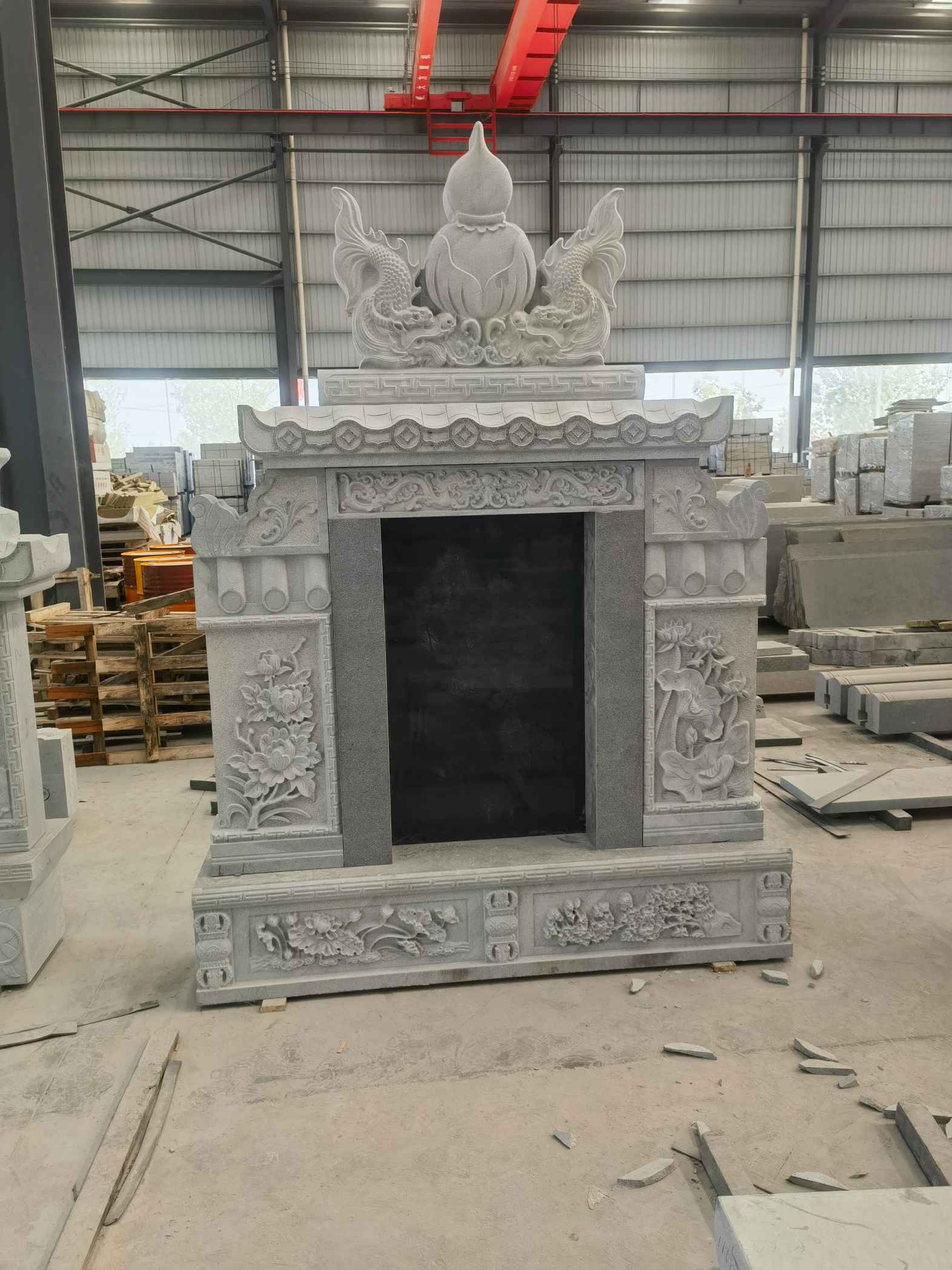 荆门 芝麻灰高档墓碑、土墓，一套也支持定做