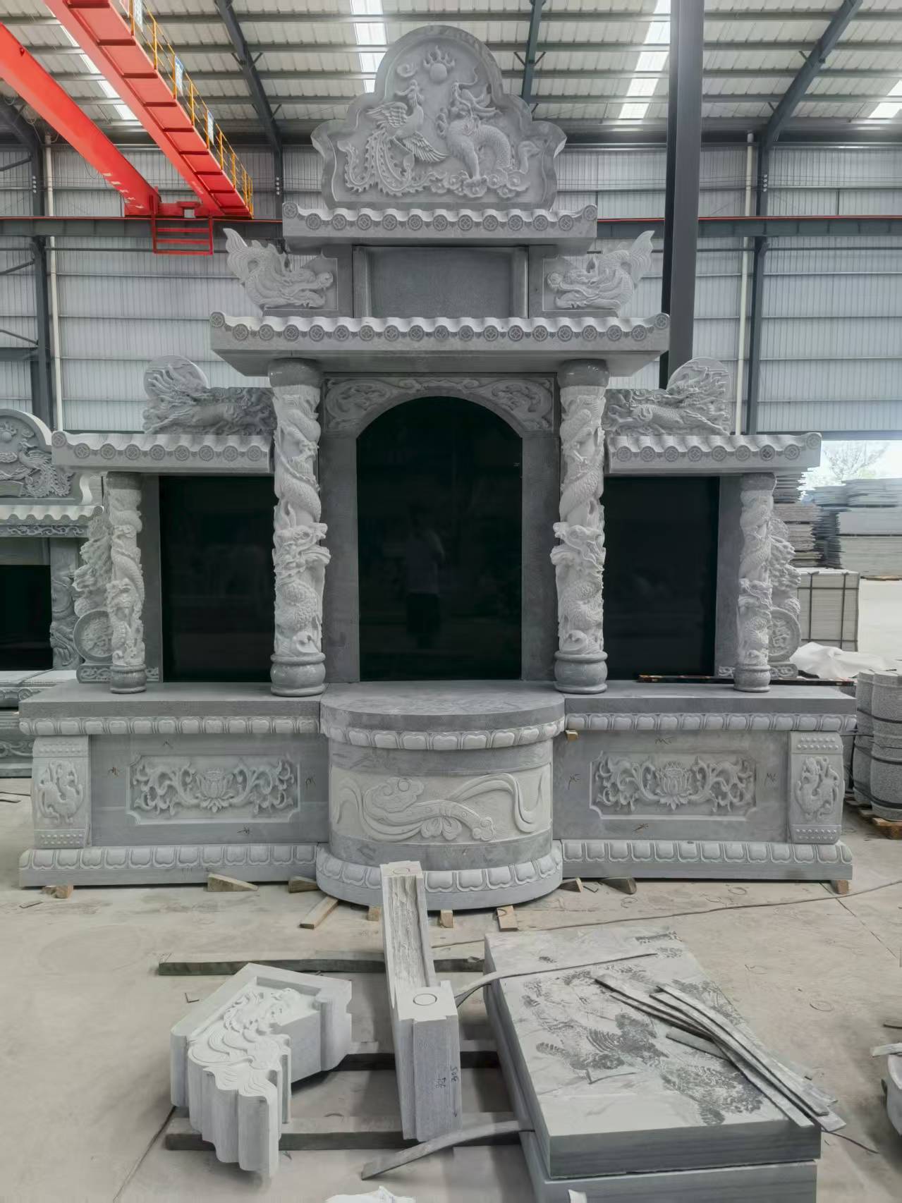 荆门 芝麻灰高档墓碑，土墓，可定制