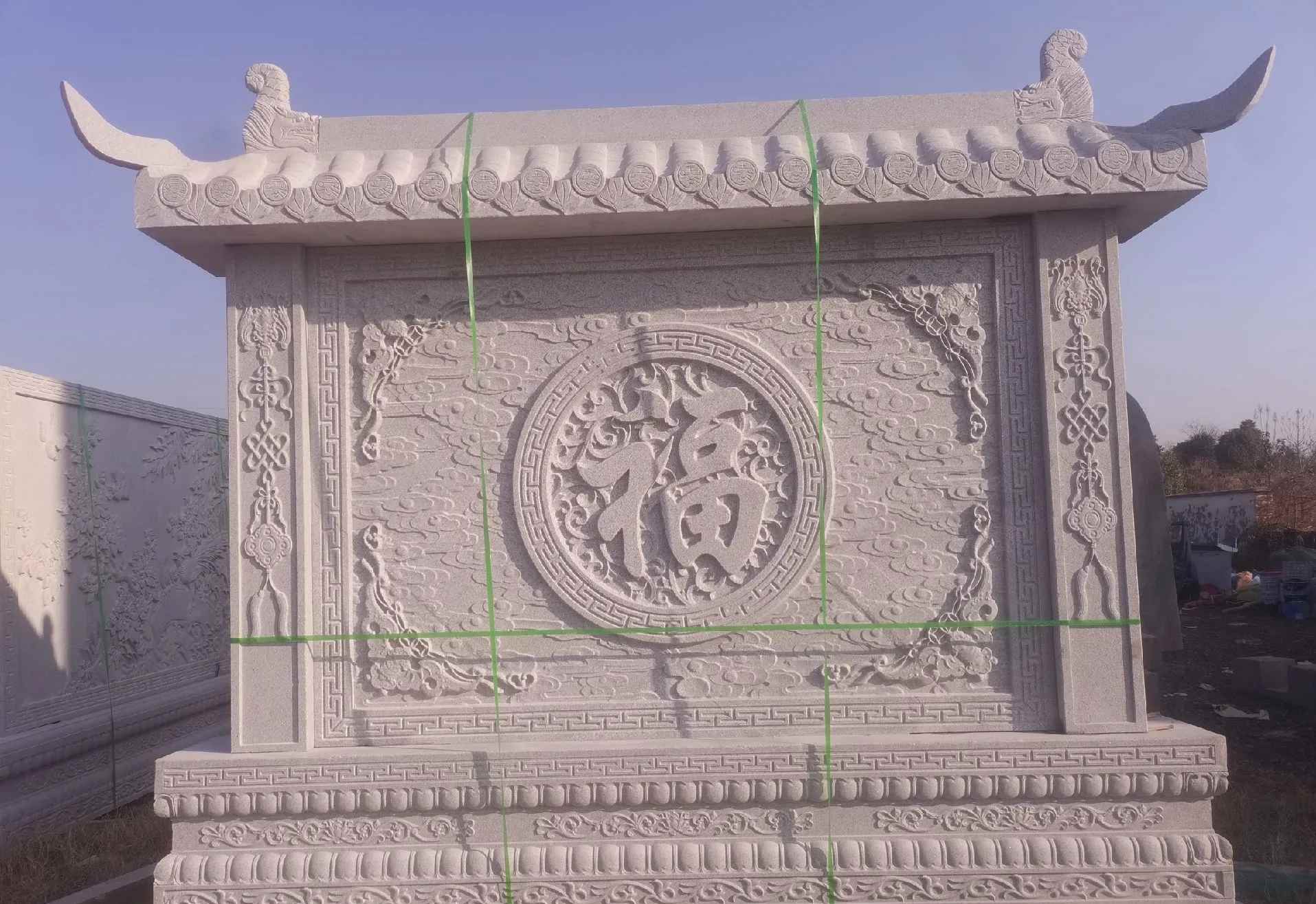 荆门 芝麻白花岗岩屏风，照壁，影壁